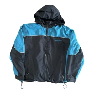 Vintage Carnival Windbreaker Alaska Light Blue & Black Full Zip Lining Size S 🚢 - Picture 1 of 6