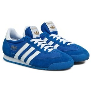 adidas dragon trainers white blue red