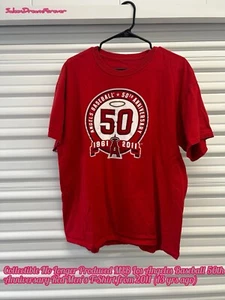 2011 MLB LOS ANGELES ANGELS BASEBALL 50TH ANNIVERSARY RED SGA MENS T-SHIRT HALO - Picture 1 of 5