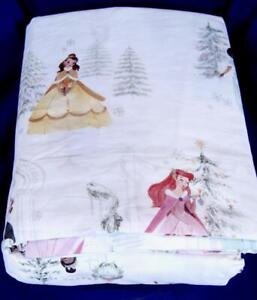 Pottery Barn Kids Disney Princess Holiday Organic Twin Sheet Set White 3 Pieces