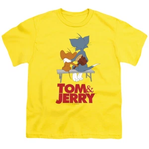 TOM AND JERRY PARK BENCH Licensed Kids Boys Girls Graphic Tee Shirt SM-XL - Picture 1 of 3