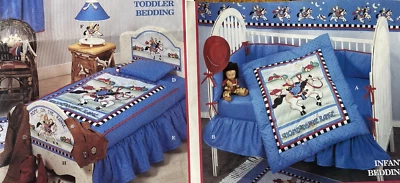 Daisy Kingdom HOME ON THE RANGE Baby QUILT KIT Fabric Panel + Ruffle Bunny Horse - Image 1 of 4