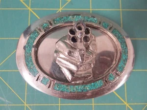 Shooting Revolver Belt Buckle Turquoise - Picture 1 of 3