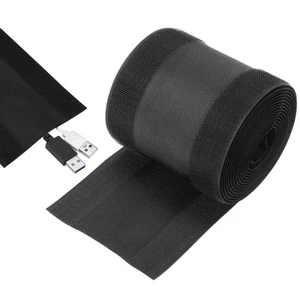 Carpet Cord Cover, 10ft Floor Cover Cord Strip Wire Protector, Black - Afbeelding 1 van 5