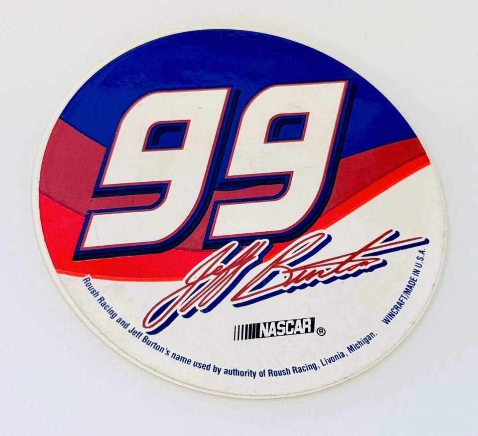 "Calcomanía adhesiva redonda Roush Racing Jeff Burton #99 con licencia NASCAR 3""" Foto 1 de 2