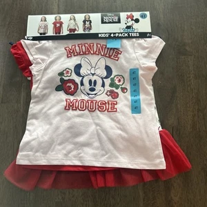 Disney Minnie Mouse Girls 4-pack Tees Sz 4T - Picture 1 of 6