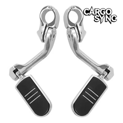 1.25" Long Angled Highway Foot Pegs Fit For Harley Touring Road Street Glide - Image 1 of 4