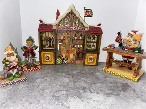 Jim Shore Heartwood Creek 2007 Santa's Workshop 4er Set #4008233 - Bild 1 von 10