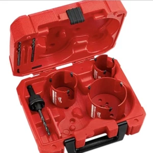 Milwaukee 49-56-9280 BIG HAWG Carbide Teeth 7 Piece Hole Saw Kit - Red - Picture 1 of 4