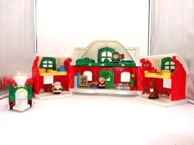 Little People North Pole Train Elf Santa North Pole Christmas House and Santa - Image 1 of 4