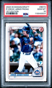 Pete Crow-Armstrong 2020 Bowman Draft primera edición #BD-72 RC - PSA 10 GEMA-COMO NUEVO - Imagen 1 de 2