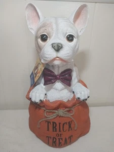 Humane Society French Bulldog Halloween Decor Resin, In Trick Or Treat Bag 13.5” - Picture 1 of 13