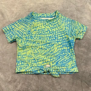 Rash Guard Top New But No Tags Girls 12 Short Sleeve Beach Tropical Z by Zella  - Picture 1 of 5