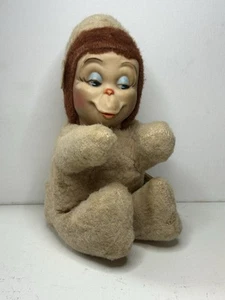 Vintage Gummi Gesicht Plüsch Affe Knickerbocker Tiere der Unterscheidung Seitenauge - Bild 1 von 15