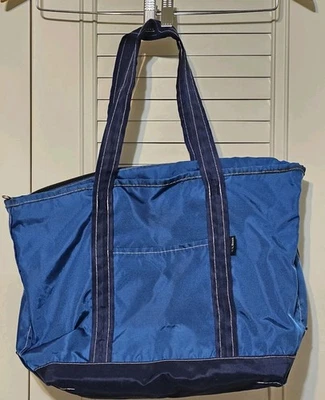 Bolso de Mano y Barco de Nailon Azul LL Bean De Colección Bolsillos con Cremallera Playa Verano Años 90 Foto 1 de 4