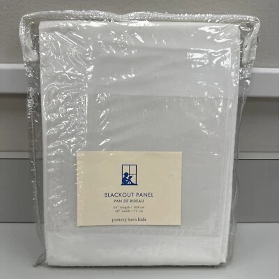 Pottery Barn Kids Blackout Curtain Drapery Panel White 28" W x 63" L - Image 1 of 4