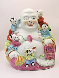 Großer Vintage Keramik Lachender Buddha Chinesisches Weiß Porzellan Top Zustand - Bild 1 von 10