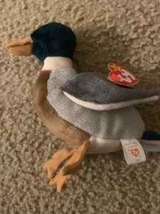 Ty Beanie Baby Jake The Duck, 1997 Hang Tag, 1998 Tush Tag, Red Stamp In TushTag - Picture 1 of 7