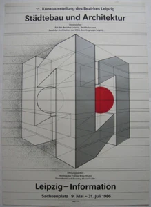 Frank Neubauer (1941) Plakat Städtebau Architektur Ausstellung Leipzig 1986 - Picture 1 of 2