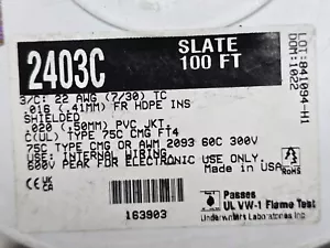 100ft Alpha Wire 2403C 22/3C Shielded FR-HDPE Control/Instrumentation Cable Gray - Picture 1 of 13
