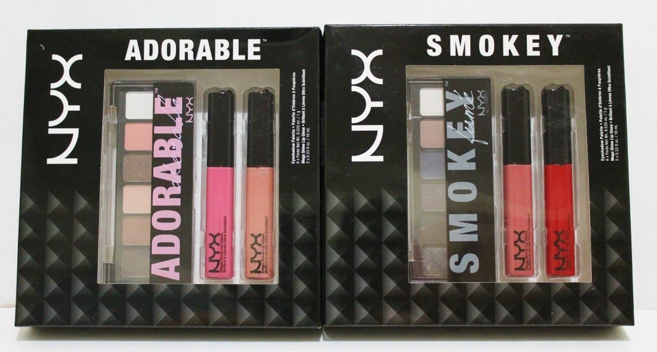 NYX Eye Shadow Palette And Lipstick Set Choose ADORABLE Or SMOKEY BUY 2 GET 1 FR - Image 1 of 1