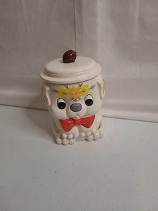 Vintage NORLEANS Japan Puppy Dog Ceramic Canister Cookie Jar Anthropomorphic MCM - Picture 1 of 12