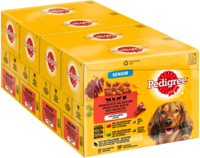 PEDIGREE SENIOR Nassfutter für Hunde mit Fleisch & Geflügel in Gelee 48 x 100g - Bild 1 von 4