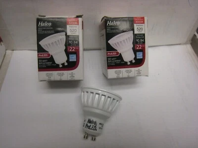 2 Halco 80167  ProLED 50 Watt Replacement MR16FL7/830/GU10/LED  3000K dimmable - Image 1 of 4