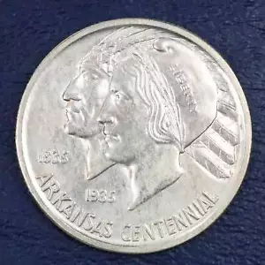 1938 S Arkansas Centennial Half Dollar 50c Commemorative - Bild 1 von 4