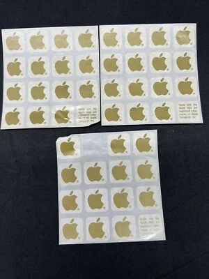 Lot Of Authentic Genuine OEM Apple Gold Logo Sticker Decal Small 44 Total - Image 1 of 4