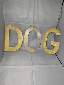 3 Vintage Advertising 8” tall store letters D O G stainless  painted letters - Picture 1 of 7
