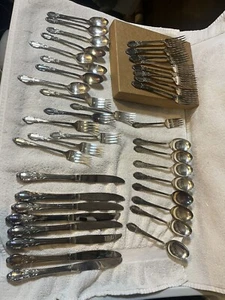 Wm A Rogers Park Lane Chatelaine Dowry 40 Pc Flatware Set Unused But Tarnished - Picture 1 of 13
