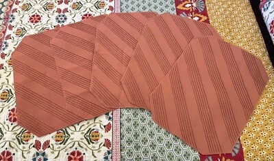 Juego de 5 manteles individuales de mezcla de algodón melocotón rectangular 17,5" de largo patrón liso de pliegue Foto 1 de 4