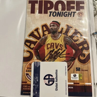 MO WILLIAMS CLEVELAND CAVALIERS PROGRAM TIPOFF TONIGHT NOV 19 2015 COA HOLOGRAM - Image 1 of 2