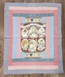 Vintage Beatrix Potter Peter Rabbit Crib Baby Blanket Quilt Handmade Vtg 34x42.5 - Picture 1 of 15