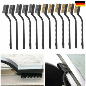 12x Bürste Messing Edelstahl Stahl Draht Metallbürste Mini im Set Drahtbürsten - Bild 1 von 10
