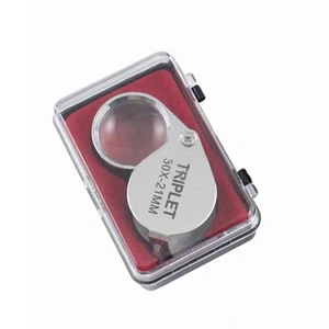 30x 21mm Glass LED/UV Light Magnifying Magnifier Jeweler Eye Loop Jewelry Loupe - Picture 1 of 5