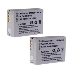 New NB-10L Battery 2-Pack  for Canon G1 X G15 G16 SX40 HS SX50 HS SX60 HS - Picture 1 of 5