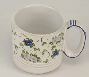 Vintage Castelli Keramiktasse mit handbemalten blauen & lavendelblüten, Italien  - Bild 1 von 5