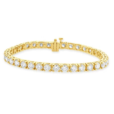 14 Karat Yellow Gold Diamond Inline Tennis Bracelet - Image 1 of 4
