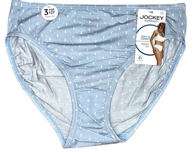 JOCKEY Womens SOFT COMFY French Cut Underwear Panty 2161 Modal Blue White Size S - Image 1 of 3