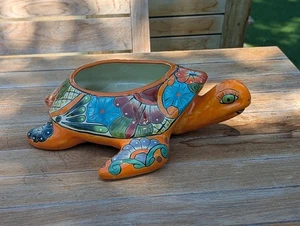 Talavera Schildkröte Übertopf, handgefertigte mexikanische Keramik für Sukkulenten oder Blumen - Bild 1 von 10