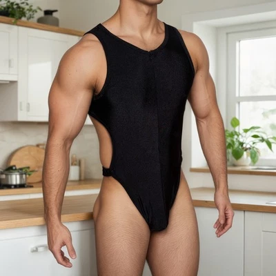 Hombres Sexy Ropa Interior Tanga Tanga Hombre Cremallera Body Jockstrap Tentación Mono Foto 1 de 4