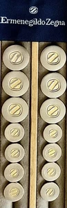 14 ERMENEGILDO ZEGNA  2 Tone Gold Nickel Dbl Breasted Replacement Buttons ~ MINT - Picture 1 of 5