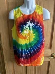 Port and Company Adult S Bermuda Rainbow Swirl Tie Dye Tank Top - Picture 1 of 7
