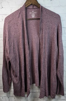 Cárdigan para mujer American Eagle púrpura tejido gofre abierto ligero talla M cómodo Foto 1 de 4