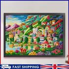 UK Full Embroidery Eco-cotton Thread 11CT Printed Town Cross Stitch Kit 101*75cm