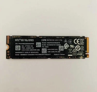 Intel 760p Series SSDPEKKW020T8 2.0TB NVMe M.2 SSD Solid State Drive - Image 1 of 2