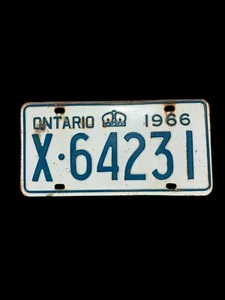 Oldtimer 1966 Ontario Nummernschild Canada 66 Canadian Vintage Crown - Bild 1 von 3