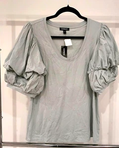 Express Puff Sleeve Top - Soft Mint Green - Size L - Picture 1 of 3